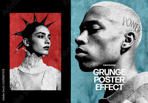 Grunge Print Photo Effect – Collage for Poster & Social Media (PSD)