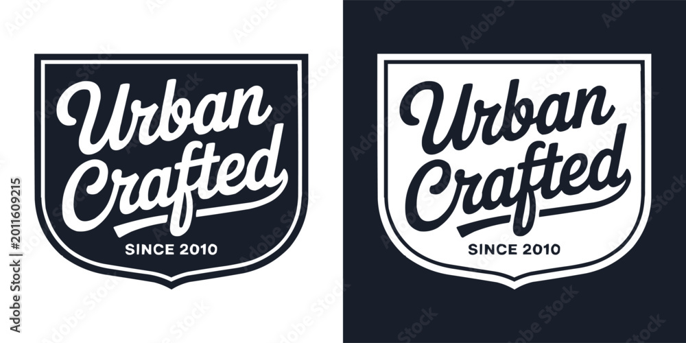 Obraz premium Urban crafted vintage shield logo design for a modern brand