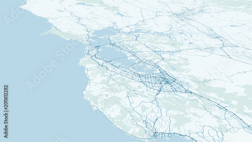 Foto Modern minimalist vector map of Palo Alto, California, USA