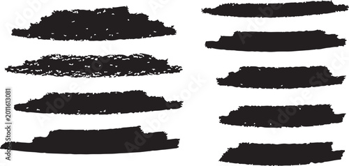 Foto Mega bundle of different ink brush strokes:rectangle,square and round freehand drawings