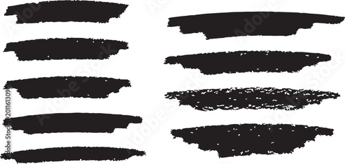 Foto Mega bundle of different ink brush strokes:rectangle,square and round freehand drawings