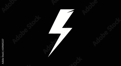 Minimalist white lightning bolt icon isolated on black background Free Download Minimalist white lightning bolt icon isolated on black background - GFXLoad
