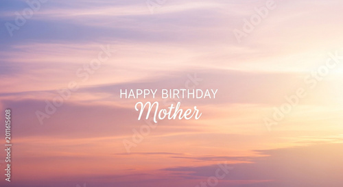 Birthday wishes, Mother's Day card, colorful sunset sky, greeting background