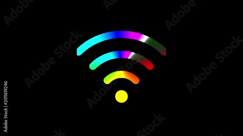 Rainbow WiFi Signal Icon Animation with Concentric Arc Motion