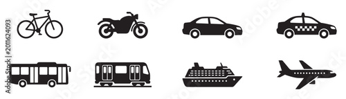 Photos Transport icons set