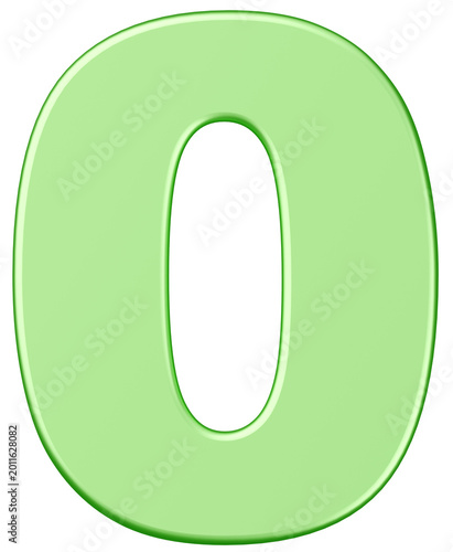 Foto 3D素材_数字_0_メタリック_緑
