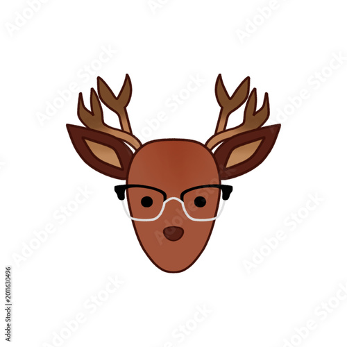 a cute rudolph wearing glasses