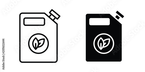 Bild auf Leinwand Biofuel canister icon set. Black vector symbols
