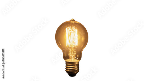 Photos Vintage Edison Filament Lightbulb Glowing Warmly