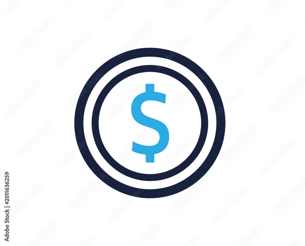 Obraz premium Dollar coin symbol isolated on white background, represents money, finance, investment, currency, payment, business and economy concept.