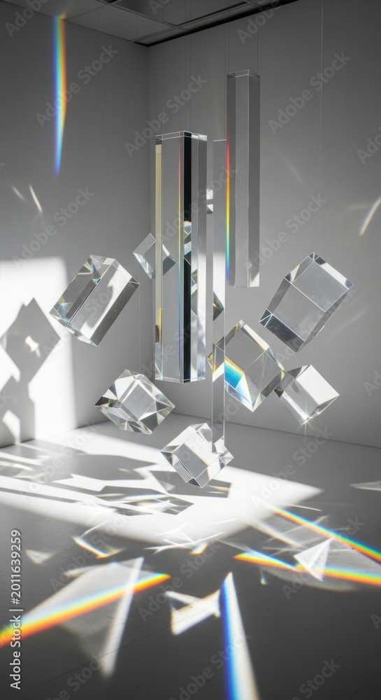 Obraz premium Light Glass Prism Room Interior