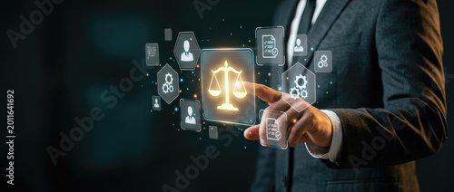 Legal technology advancements in law firms digital interface business environment professional setting legal concepts innovative solutions for enhanced client services