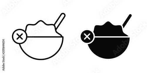 Obraz na plátně Lack of appsetite icon set. Black vector symbols