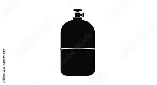 Obraz na płótnie Compressed gas cylinder silhouette on a white background high quality