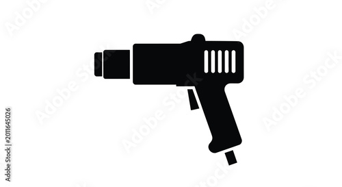 Foto Impact wrench silhouette in black on a white background