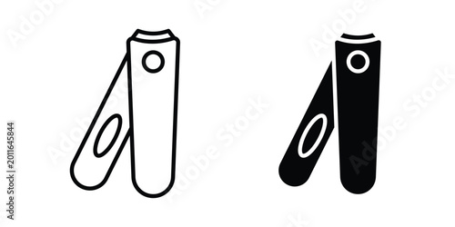 Quadro su tela Nail clippers icon set. Black vector symbols