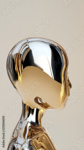 Exploring the future of human-like intelligence futuristic concept art showcase metallic body design high-tech environment dynamic viewpoint