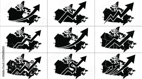 Verschiedene Silhouetten und Umrisse der Landkarte der Türkei in Schwarz und Weiß.