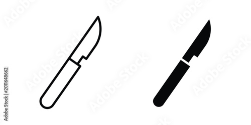 Quadro su tela Scalpel icon set. Black vector symbols