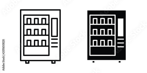 Foto Vending machine icon set. Black vector symbols