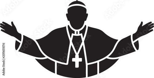 Foto Pope silhouette blessing arms outstretched