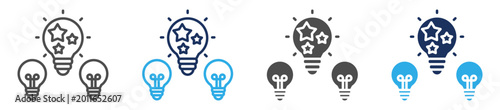 Foto uniqueness icon set multi concept
