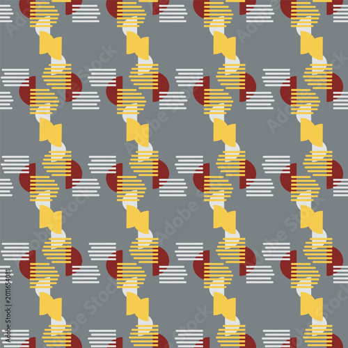 Textile motif seamless pattern. Abstract line shape geometric motif basic pattern continuous background. Man shirt all over print block. 