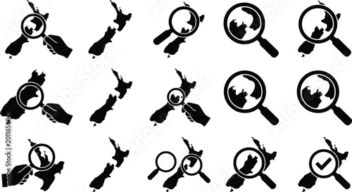 Verschiedene Silhouetten und Umrisse der Landkarte der Türkei in Schwarz und Weiß.