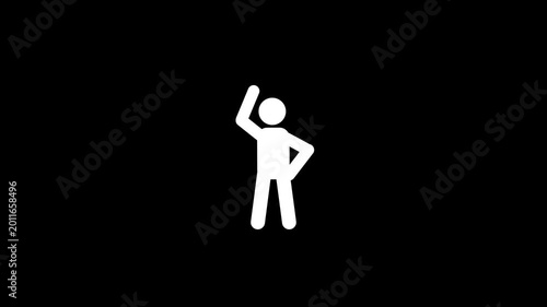 Waist Exercise Pictogram Animation. Minimal fitness pictogram animation with modern exercise icon.workout exercise, warm up pictogram men animation.