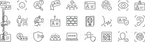 Photos Identity set of web icons in line style