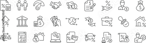 Foto Loan set of web icons in line style