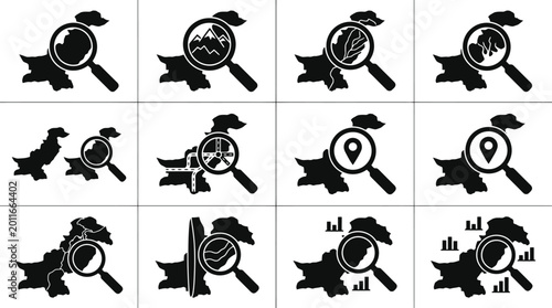 Verschiedene Silhouetten und Umrisse der Landkarte der Türkei in Schwarz und Weiß.