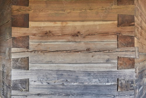 фотографія Beautiful close-up of a wooden facade with an ornate corner joint