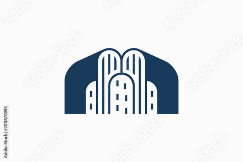 Book Building Vector Logo Premium 