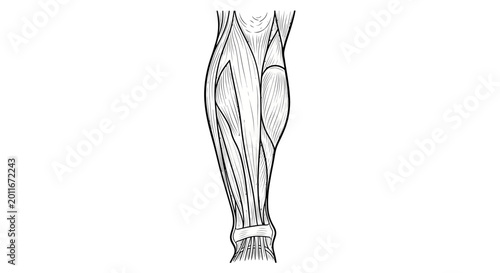 Anatomical Illustration of Human Lower Leg Muscles