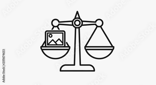 Balance Scale Icon with Image Symbol