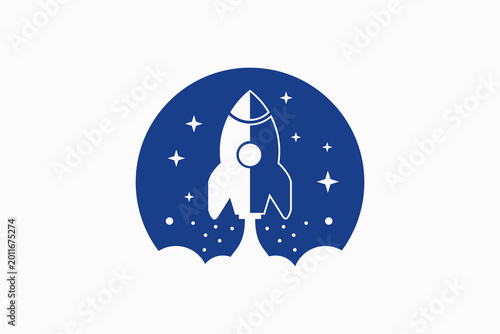 Rocket Launch Vector Logo Premium 
