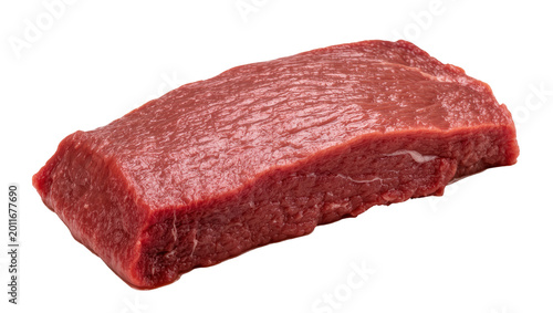 Foto Raw beef steak with visible texture, isolated on transparent background