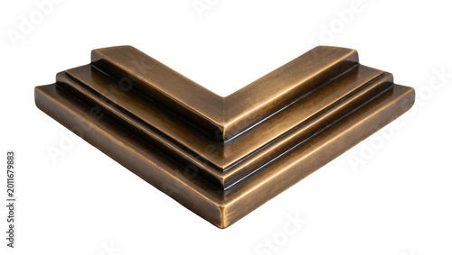 Konstfotografi Antique brass corner protector with stepped layers, isolated on transparent back