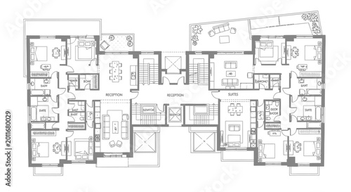 Detailed architectural floor plan for a modern building