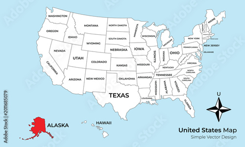 A clear and simple map of the United States of America, showing all the states with their names clearly labeled.