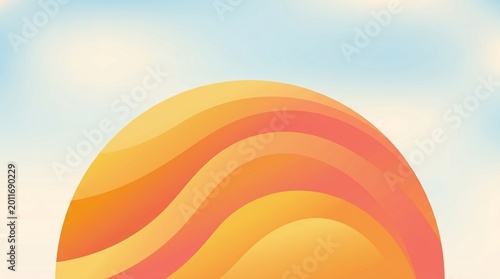 Vibrant radial gradient sunrise with warm color transition against clear sky
