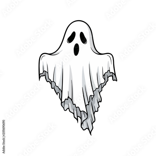 Fotografie A Spooky Ghost Character Illustration for Halloween.