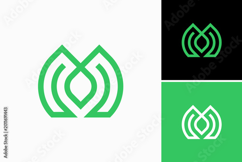 M Leaf Vector Logo Premium 