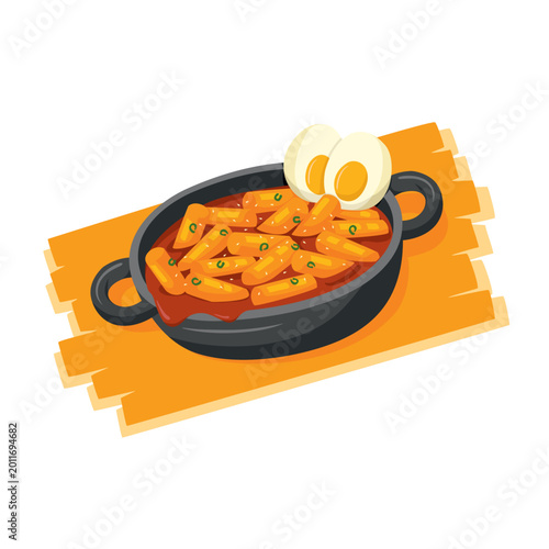 Premium Borderless Tteokbokki Korean Street Food Vector