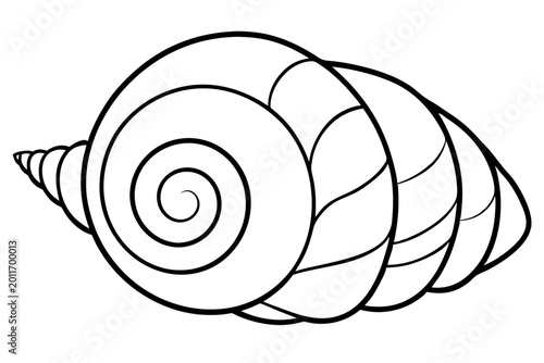 Minimal Seashell Spiral Outline SVG | Nautical Shell Line Art Vector