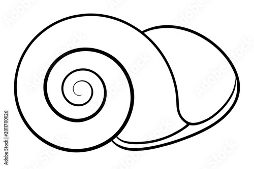 Minimal Seashell Spiral Outline SVG | Nautical Shell Line Art Vector