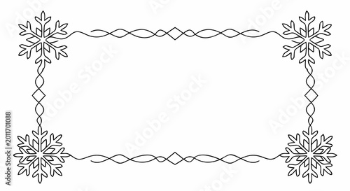 Tablou pe pânză Snowflake winter frame icy crystalline corners pattern