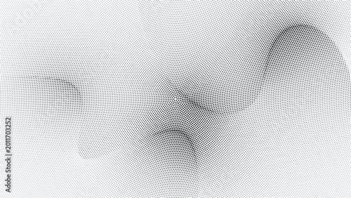 Halftone pattern with concentric circles and gradient effect