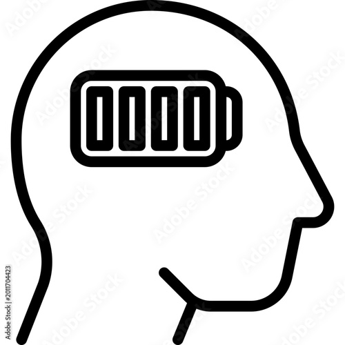 Bilde på lerret Energized Mind thin line Icon
